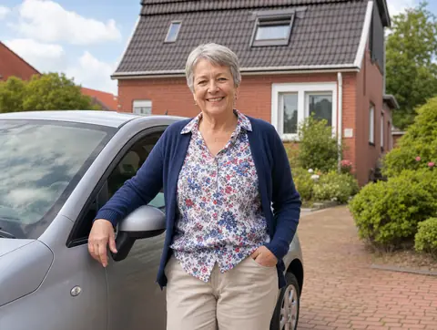 Verkäufer aus Leverkusen mit dem verkauften Fahrzeug